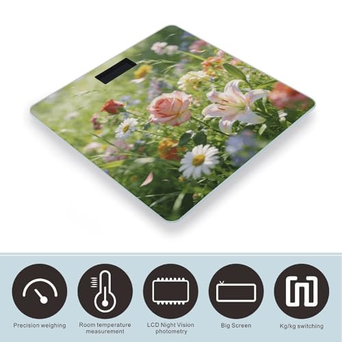 Báscula digital para baño Flowers Grass 400 lb miniatura 3