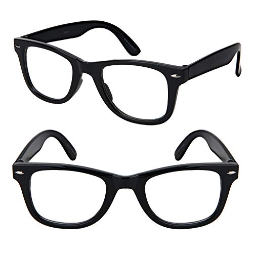 Edge I-Wear 3 Pack Classic Black Horned Rim Sunglasses For Men Women Color Mirrroed & Clear Lens 100% UV400 Protection2