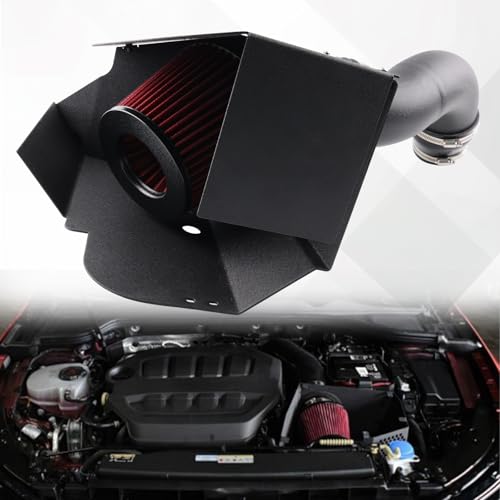 VVORHSBELL Kaltlufteinlasssystem Kit kompatibel mit 2020 2021 2022+ Golf GTI MK8 2.0 TSI EA888 Evo4 Aluminium Induktion Kit mit Hitzeschild