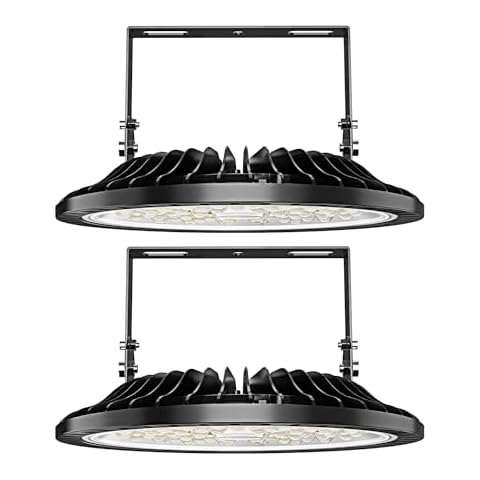 chunnuan 200W UFO LED High Bay Light, 20000 LM Shop Warehouse LED Lights, 6000K Factory Industrial Lighting IP54 - High Bay LED Lights- Commercial Bay Lighting for Garage Factory Workshop (200W-2PCS) Cover