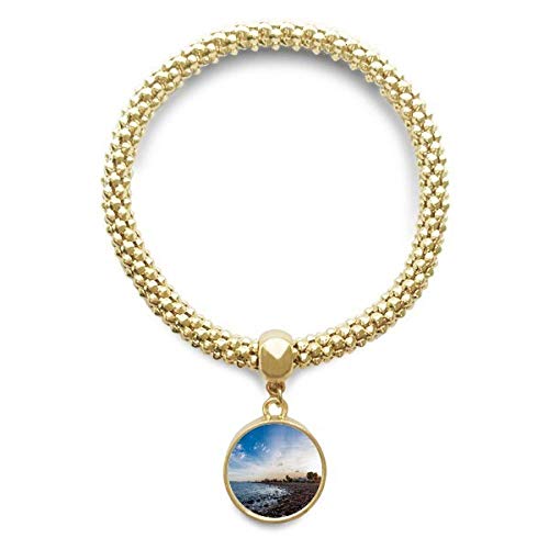 Bracelet d'or ronde pendentif océan beach DIYthinker bijoux femmes