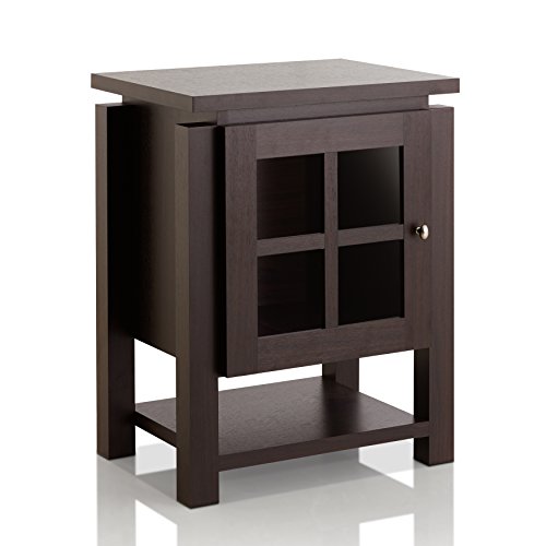 Furniture Of America Furniture Of America Fairway Contemporary Wood Block Legs Rectangular End Table With Windowpane Cabinet Door And Open Bottom Shelf Walnut From Amazon Daily Mail