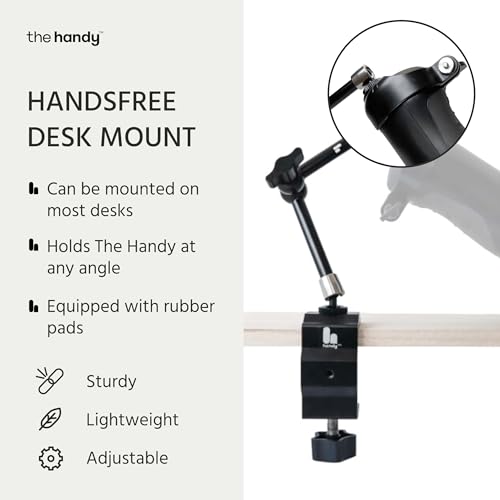the handy masturbator with handsfree desk mount and cup bundle - interactive male stroker - adult sex toys
