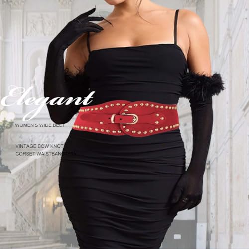 CanB Women Stretch Belts Elastic Wide Waist Belt Plus Size Belts Women's Waistband for Dress Waist Jewelry2