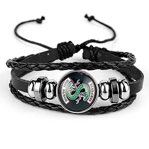 YITIANTIAN Riverdale Bracelet Hommes Bijoux avec Cuir Multicouche Riverdale Motif Verre Cabochon Charme Bracelet Perlé Bracelet Bracelet Cover