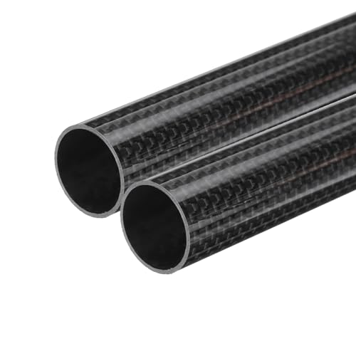 QUARKZMAN 2 Stück Kohlefaserrohr 20 x 22 x 330mm glänzende Oberfläche Stab 3K Rollgewickeltes reines Kohlefaser-Rundrohr für RC-Flugzeug Multicopter Quadcopter