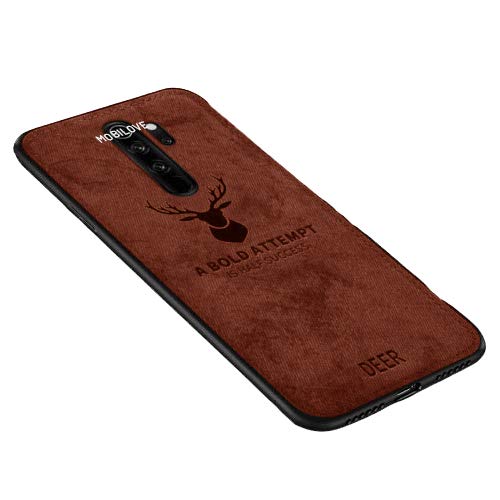 MOBILOVE Deer Pattern Cloth Texture Leather Finish Soft Hybrid Protective Fabric Case for Redmi Note 8 Pro (Brown) (B087B7DJ41) Amazon Price History, Amazon Price Tracker