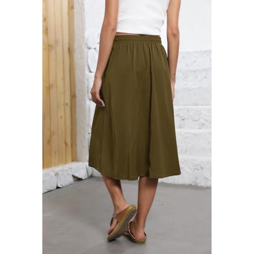 Image of Witsmile Flowy Skirt Elastic High Waist A-Line Skirt with Pockets Bohemia Cover-up for Women 2026 Trendy(S-2XL)