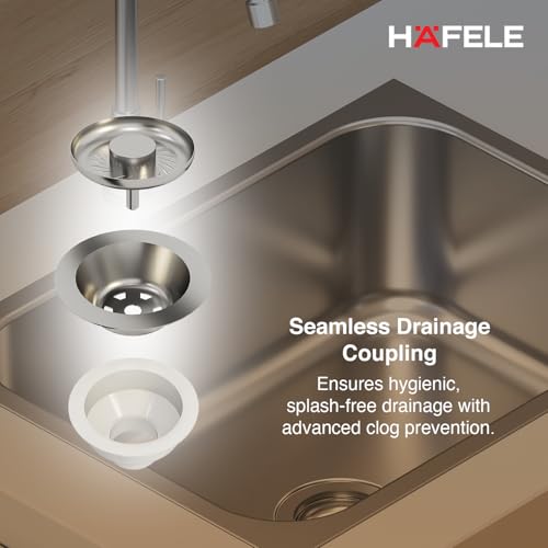 Image of Hafele Astral 2418 Stainless Steel Single Bowl Kitchen Sink | 24x18 Inches | 304 Grade Steel | Satin Finish | Compact & Durable Kitchen Sink