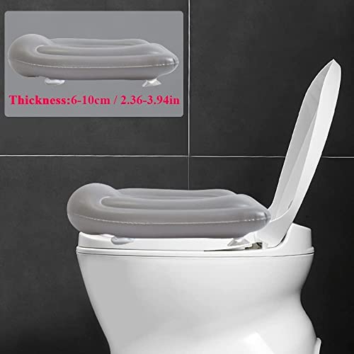 Aufblasbares Toilettensitzkissen, erhöhtes Toilettenkissen mit Saugnäpfen, erhöhtes Sitzstützpolster für Erwachsene, bietet zusätzliche Höhe zur Linderung von Operationsschmerzen – Bild 6