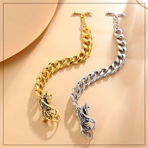 Pulsera de Cadena Dragón para Hombre en Acero Inoxidable miniatura 5