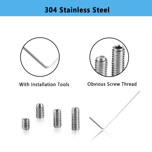 212-teilige Innensechskantschraube, 304 Edelstahl M3 x 3 mm M3 x 4 mm M3 x 5 mm M3 x 6 mm M3 x 8 mm M3 x 10 mm M3 x 12 mm Innensechskant-Madenschraube