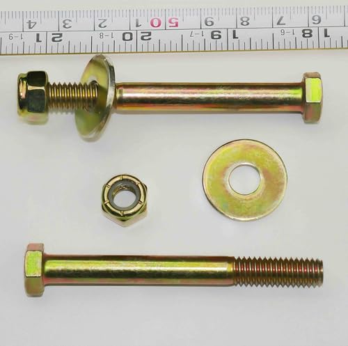 Image of 5 /16 inch x 3 inch Hex Head Bolt by Color Galvanization with Nylon Lock nut and Large Size Washer Assortment Kit,Alloy Steel,Grade 5.(8pcs Pack),by Metalsuberg