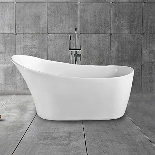 Bhbl 67 In Seamless Freestanding Bathtub Contemporary Soaking Tub White Acrylic (C-Pw-45778) #TOP4