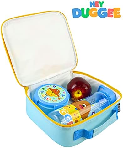 Hey Duggee Lunch Box 3 Piece Set for Kids | Boys & Girls Characters Insulated Food Bag, Water Bottle & Snack Pot for School | TV Series Merchandise