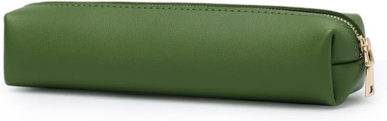 College Student Textured Pencil Pouch Retro Men and Women Small Capacity Stationery Bag Leather