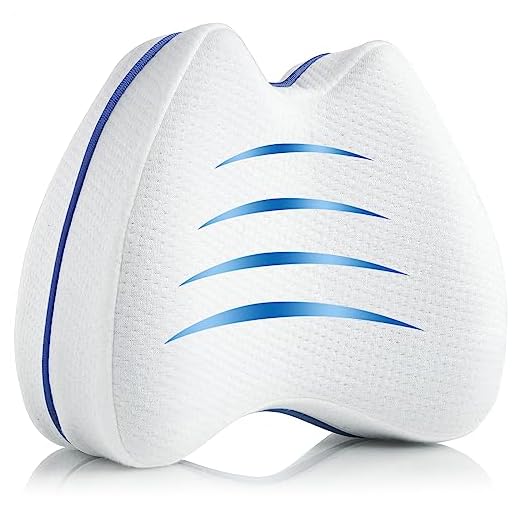 Knee & Leg Pillows Foam Support Pillow for Sleeping for Back Pain,Leg Pillow for Sleeping On Side, Memory Foam Cushion Knee Support Pillows,Pregnancy Pillow Removable and Washable Cover… (1 pack)