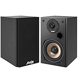 Moukey Passive Bookshelf Speakers for Home Stereo System - Pair, 100 Watts Peak Power Home Theater Speakers - 2.0 Near Field Audio Speakers, 5-Inch Wooden Enclosure | Wall-Mountable| M20-1