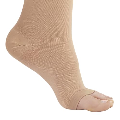 Ames Walker AW Style 301 Medical Support 30-40 mmHg Extra Firm Compression Open Toe Knee High Stockings Beige Small3