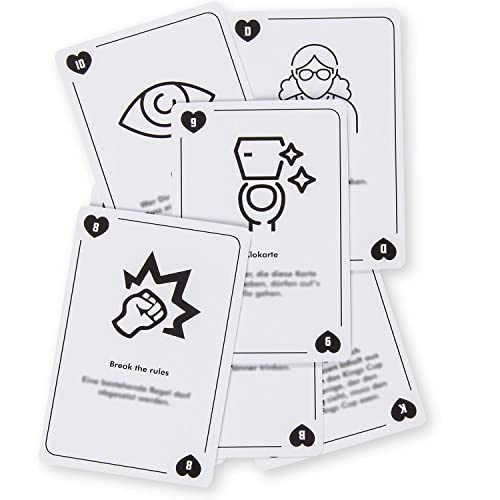 GOODS+GADGETS Kings Cup Kartenspiel - Das Original in der 2.0 Version; Kartenspiel Party-Spiel Edition mit 52 Karten Erweiterung DEUTSCHE Version – Bild 5