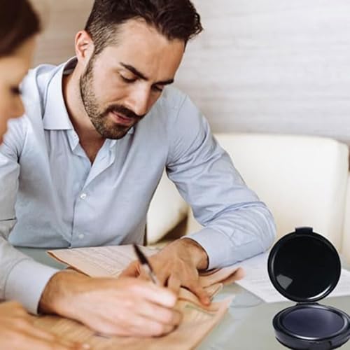 Jimkply 2 Stück Fingerabdruck in Tintenkissen, Professionelles Fingerabdruckkissen, Daumenabdruck-Stempelkissen, wasserfest und schnell trocknend, für Notar, Sicherheits-ID und Bürobedarf