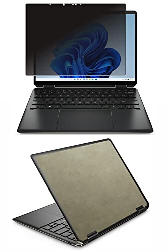 2点セット【画面+天板】ClearView HP Spectre x360 14-ef 14-ef0000 / 14-ef2000 2022/23年モデル対応 覗き見防止 (上下左右4方向) +スキンシール 保護 フィルム 傷防止 日本製 [ゴールド メタ