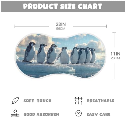 4 Pack Cute Penguin Muslin Burp Cloths Cotton Absorbent Baby Burping Rags for Boys Girls Soft Newborn Burp Bibs, 22 x 11 Inch4