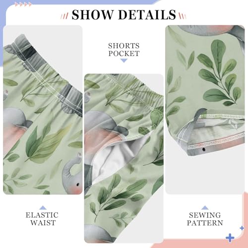 Pajama Bottoms, Pajamas Long Pant Cute Elephant Watercolor Lounge Wear Casual Sleep Pants Soft Pjs Sleepwear4