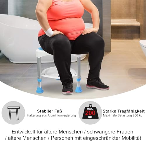 Tabouret de douche à hauteur réglable avec assise ergonomique - 7