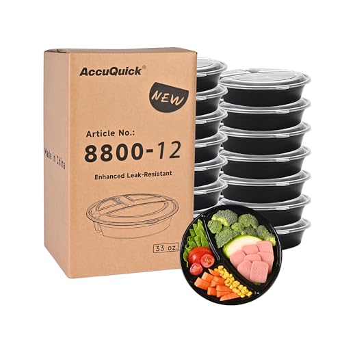 Sports Festival 12 Pack Meal Prep Containers, 33 Oz Round Bento Box cover