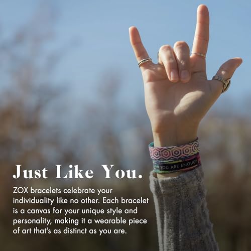 ZOX Bracelets Stretchy Elastic Band with Motivational Affirmations and Beautiful Artwork, Great Gift for Men, Women, and Kids