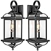18 2 pack black porch lights outdoor light fixtures anti rust aluminum exterior light fixtures with clear glass wall mount lanterns outside lights for house ip65 waterproof wall lights  urban country home decor