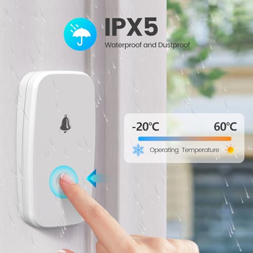 Funkklingel Türklingel, Eine drahtlose klingel, ips X5, wasserdichte, 1.300 fuß weite, vier lautstärke, 38 klingeltöne und ohrenstille, sowohl zu hause als auch im büro