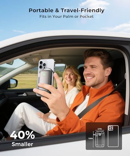 Image of JOYFAR Portable Charger Power Bank - Battery Pack 35W AC Plug GaN 10000mAh Built in Cable USB C Phone Fast Charging Powerbank Compatible with iPhone 16 15 14 13 12 11 X iPad MacBook Samsung (Gold)