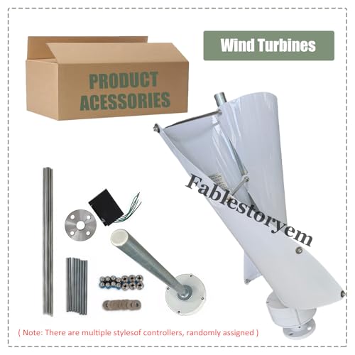Fablestoryem 12000W Wind Turbine Helix Generator Kit, Maglev Shaft Wind Turbine Generator, Vertical Windmill 3-Phase Wind Power Turbine, for Household Power Supply, Road Infrastructure,E-24V