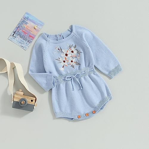 Baby Girl Boy Sweater Knit Oversized Pullover Sweatshirt Romper Embroidery Jumpsuit Sweater Fall Winter Clothes3