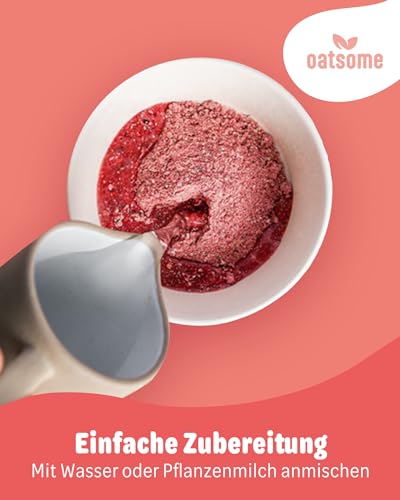 OATSOME® Elsa Erdbeer | Smoothie Bowl Mit Erdbeere & Banane | 100% Natürlich, Vegan & Ohne Zuckerzusatz + Zusatzstoffe | Einfache Zubereitung | Frühstück | Superfoods | Gefriertrocknung | 400g