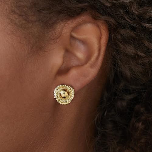 Chunky Gold Earrings for Women, 14k Gold Plated Statement Earrings Hypoallergenic Big Thick Knot Earrings for Women Trendy Chunky Studs Earring Fashion Womens Jewelry2