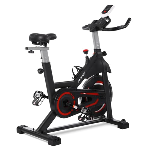 Sparnod Fitness SSB-11 Spin Bike with 11 kg Heavy-duty Flywheel, LED Display, Pulse Sensor, Silent...