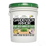 Garden Box Sealer | FDA Food Contact Safe Plant-Based Wood Sealant for Raised Bed, Planter & Pet House. Protects All Wood Types from Water & Weather Damage | (5 Gallon)