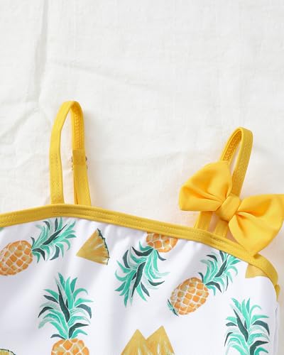 Image of Toddler Girl Swimsuit Baby Girl Bathing Suit Long Sleeve Floral Zipper One-Piece Rash Guard Swimsuit with Hat