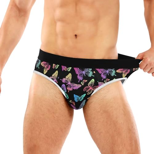 Laprad Men's Colorful Butterfly Briefs Underwear Classics Panties No Fly Underpants with Contour Pouch3