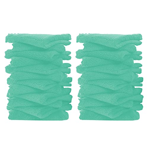 Image of Ease Cubs 24 Pack Baby Washcloths - Ultra Soft Absorbent Wash Cloths for Baby and Newborn, Gentle on Sensitive Skin for Face and Body, 8" by 8", Aqua Green