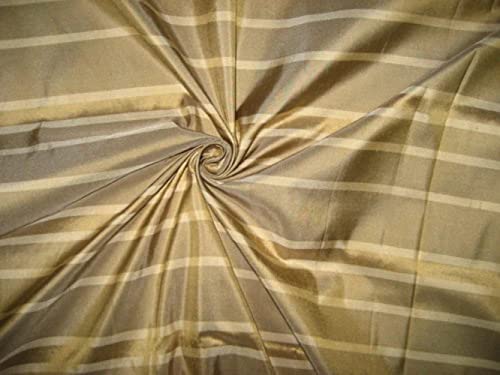 Tissu Dupioni en soie rayures dorées au mètre pour ameublement et rideaux de salon