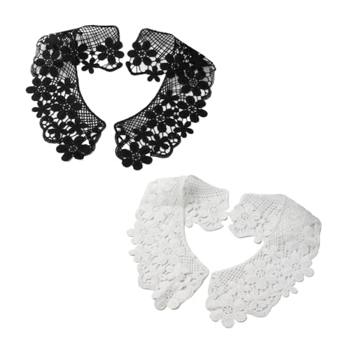 Ximimark 2PCS White, Black And Beige Water-soluble Lace Collar Lace Clothing Accessories
