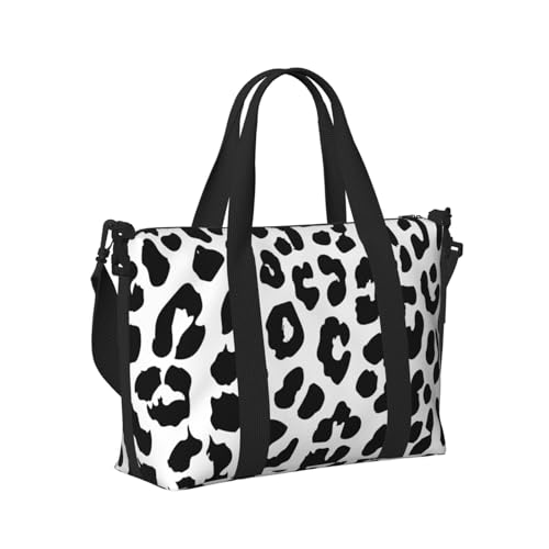 Large Duffel Bag for Men Women, Cute Carry On Tote for Travel, Gym, Weekend Use, Printed Leopard Print, 19.7" x 10.2" x 13.3"3