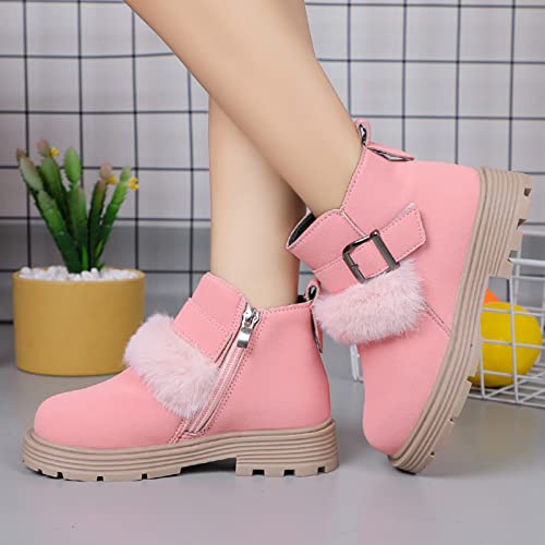 EnJoCho Girls Shoes Fashion Solid Color Short Boots Non Slip Breathable Nude Kids Boots Boots for Girls 3-12 Years2