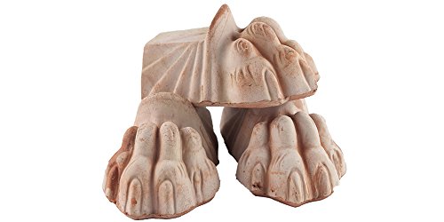 Preisvergleich Produktbild Teramico Kübelfüße / Unterlegscheiben für Blumentöpfe Pflanzgefäße anstatt Teller Frostfest Untersetzer Füße Löwen Tatzen Terrakotta Rechteckig (3, 10cm)