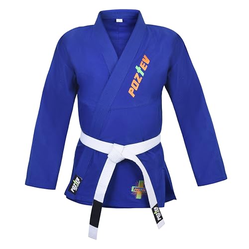 Poztev BJJ-GI-BLUE-A2 Brazilian Jiu Jitsu Gi For Men & Women Bjj Gi Grappling Kimonos Preshrunk Lightweight Fabric Martial Arts Uniform thumb #4