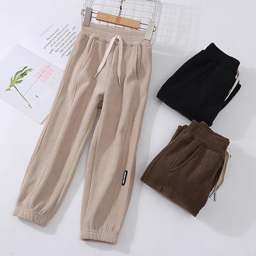 Thick Fleece Sweatpants for Kids Warm Elastic Waist Loose Trousers Winter Comfy 𝗗rawstring Pants with Pocket3